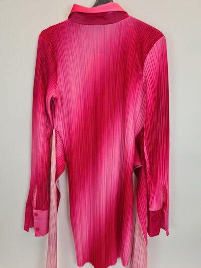 Missguided Tie Waist Shirt Dress Ombre Pink Size UK 10 **** V76