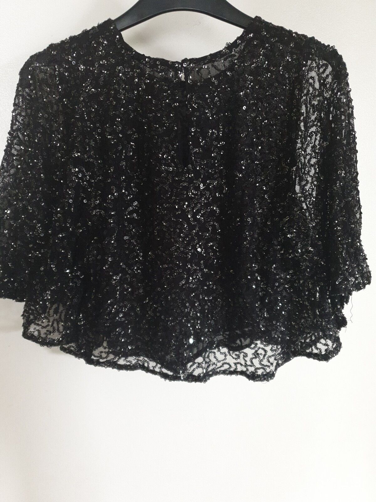 Mango Black Sequin Top Size XS Ref G2