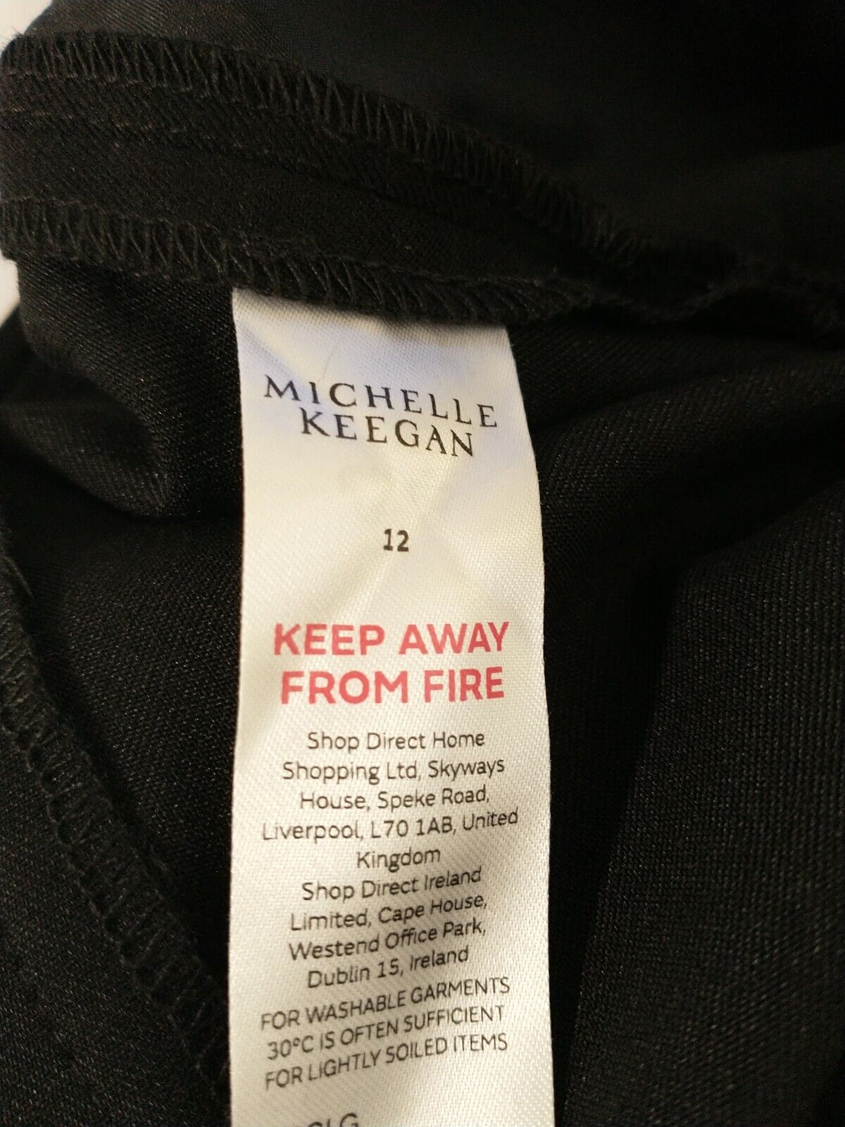 Michelle Keegan Black Trousers Uk 12 **** Ref V160