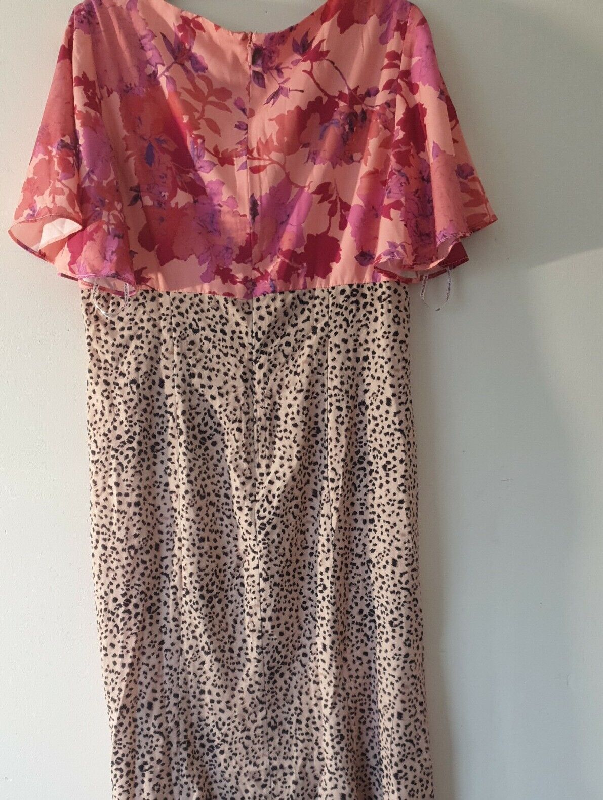 Chi Chi London Floral And Animal Print Midi Day Dress Size 12 **** V213