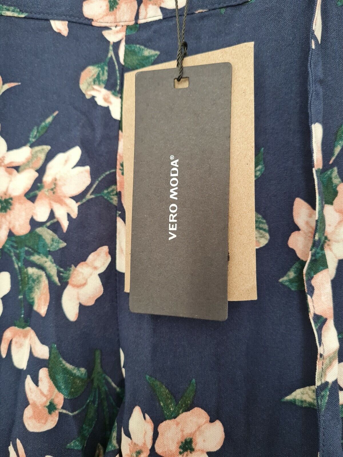 Vero Moda Navy Loose floral Pant XS Ref R10