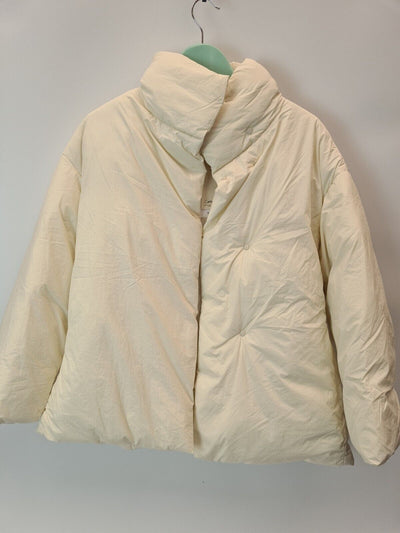 Mango Puffer Water Repellent Ivory Coat Womens Size 6 **** V27