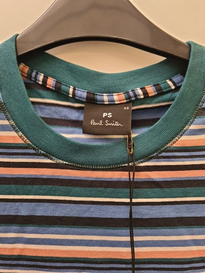 Paul Smith Mens Reg Fit T-Shirt Pkt Blue Stripe Size XS BNWT Ref****V63