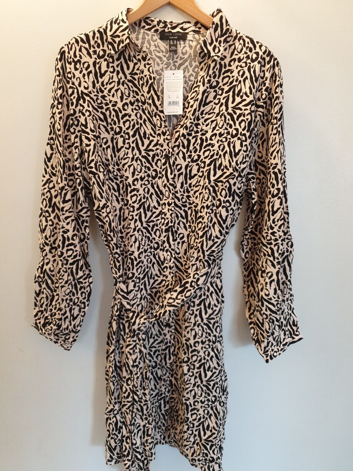 New Look Curves Animal Print Dress Brown Uk18****Ref V364