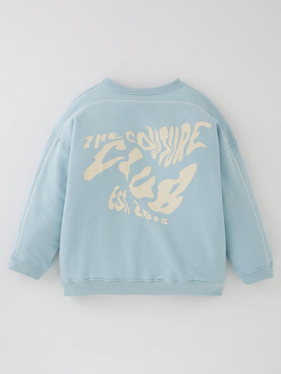 The Couture Club Kids Wavy Print Crew Sweat - Light Blue.UK 5/6Years****Ref V523