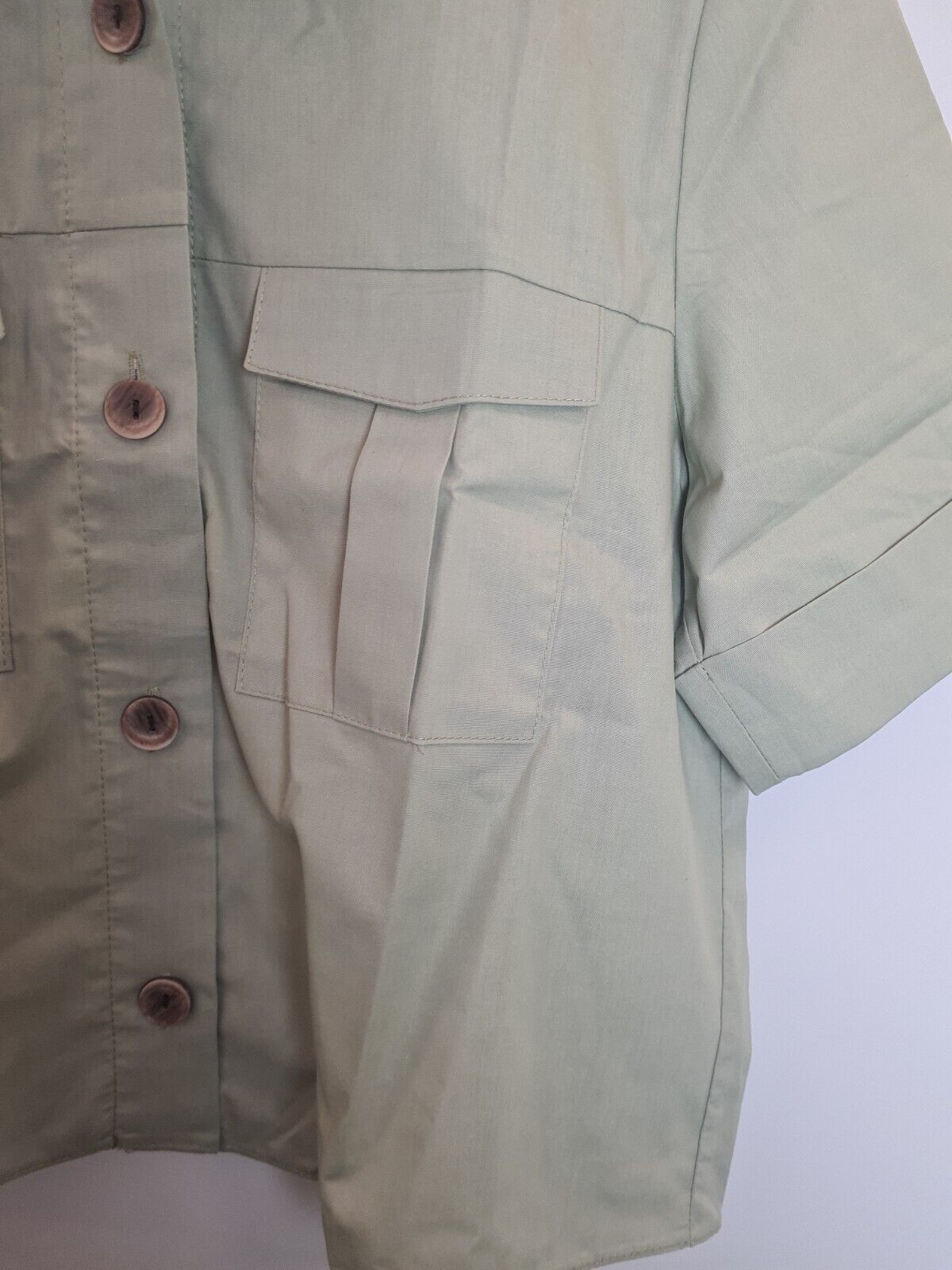 River Island Khaki Utility Cropped Shirt Size 12 **** V143