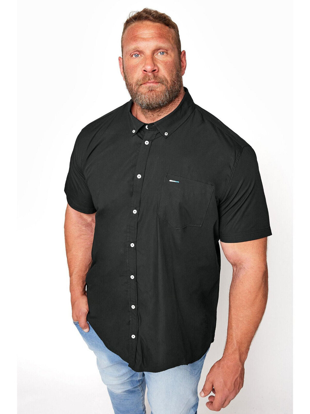 BadRhino Essential Short Sleeve Poplin Black Shirt Size 2XL *** V373