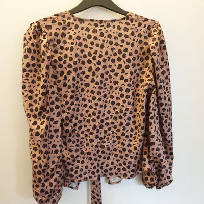 Never Fully Dressed Animal Wrap Top Brown Size L ****Ref V235