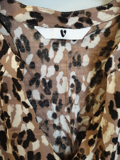 Animal Print Midi Dress Long Sleeve Uk12****Ref V535