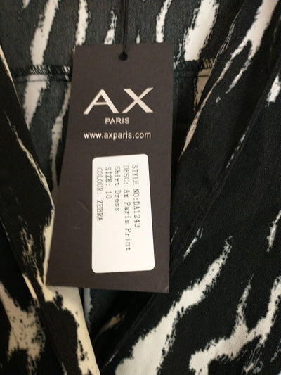 AX Paris Zebra Print Shirt Dress Size 10 **** V224