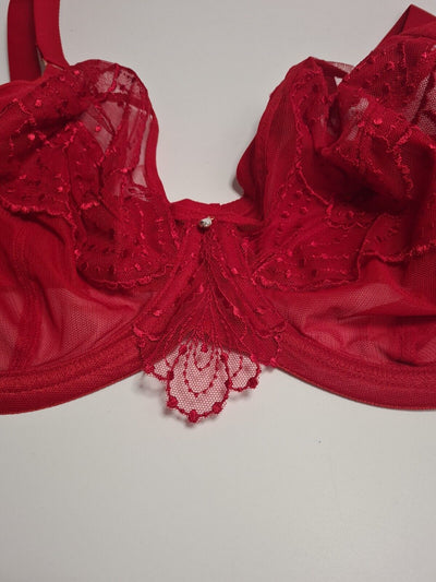 Elomi Priya Plunge Underwired Red Bra Size UK 44E **** V524