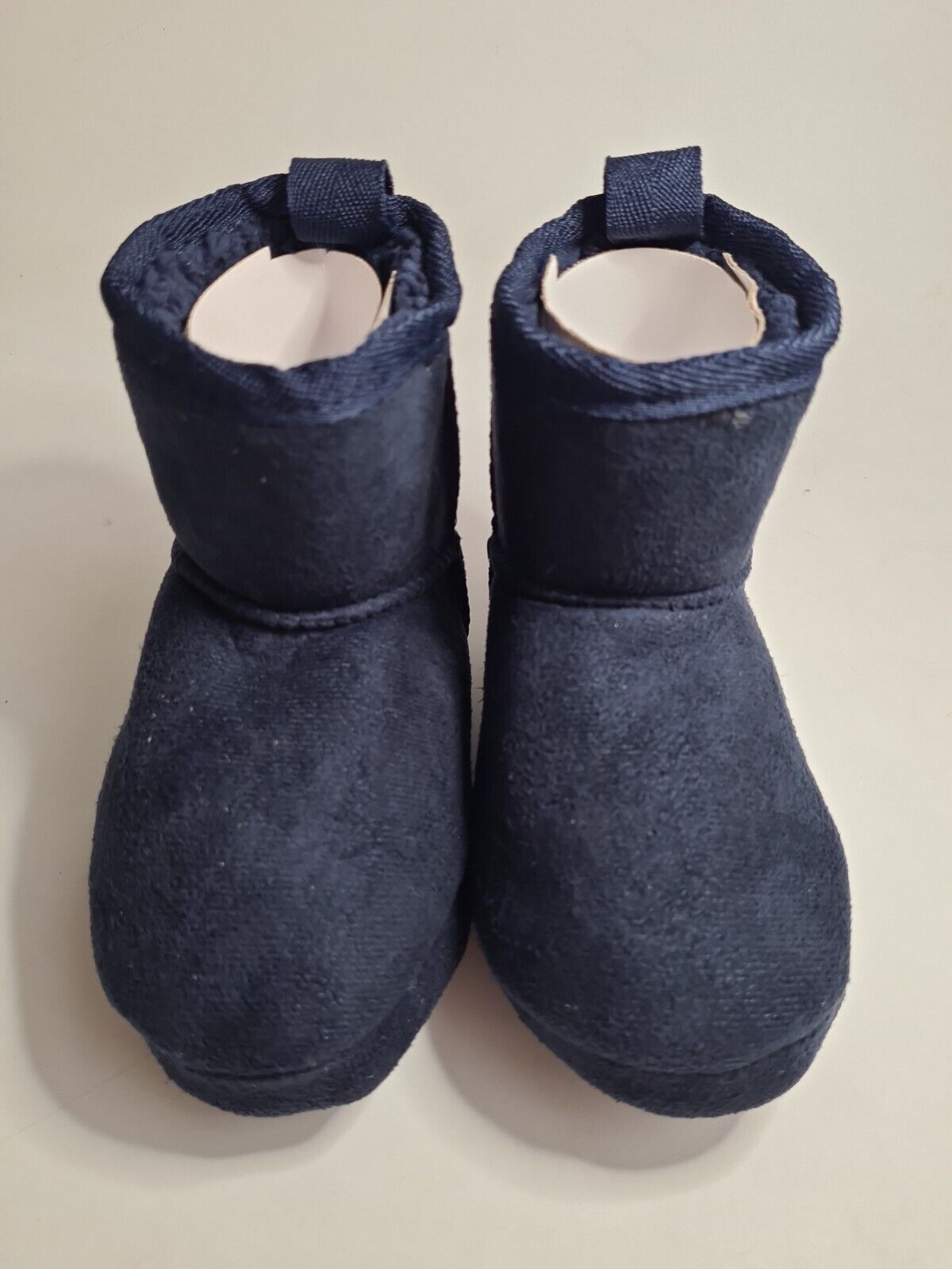 Boys Faux Fur Navy Slipper Boots Size 6-7 Younger **** VS2