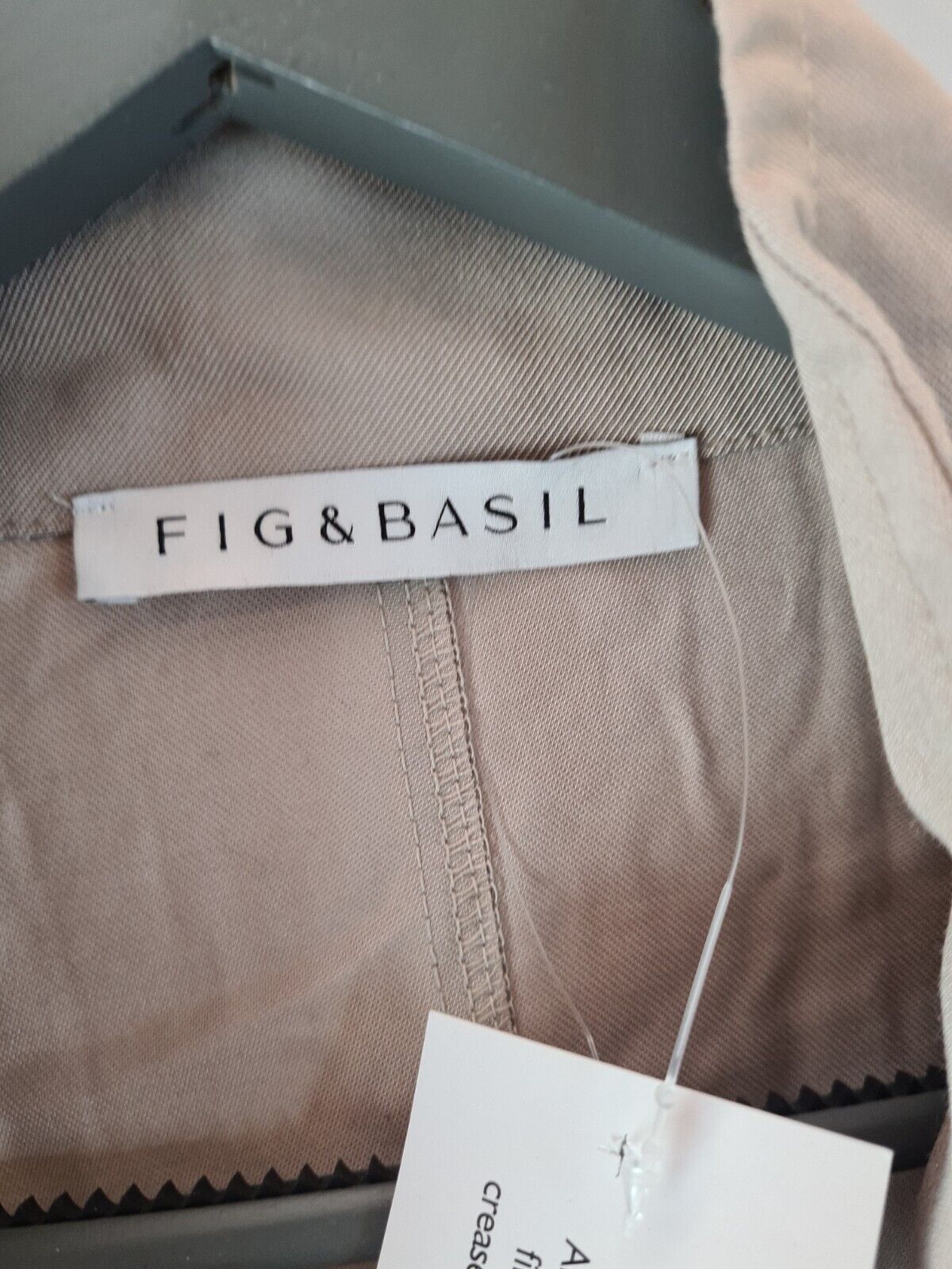 Fig And Basil Casual Military Jacket - Stone Size 18 **** V31