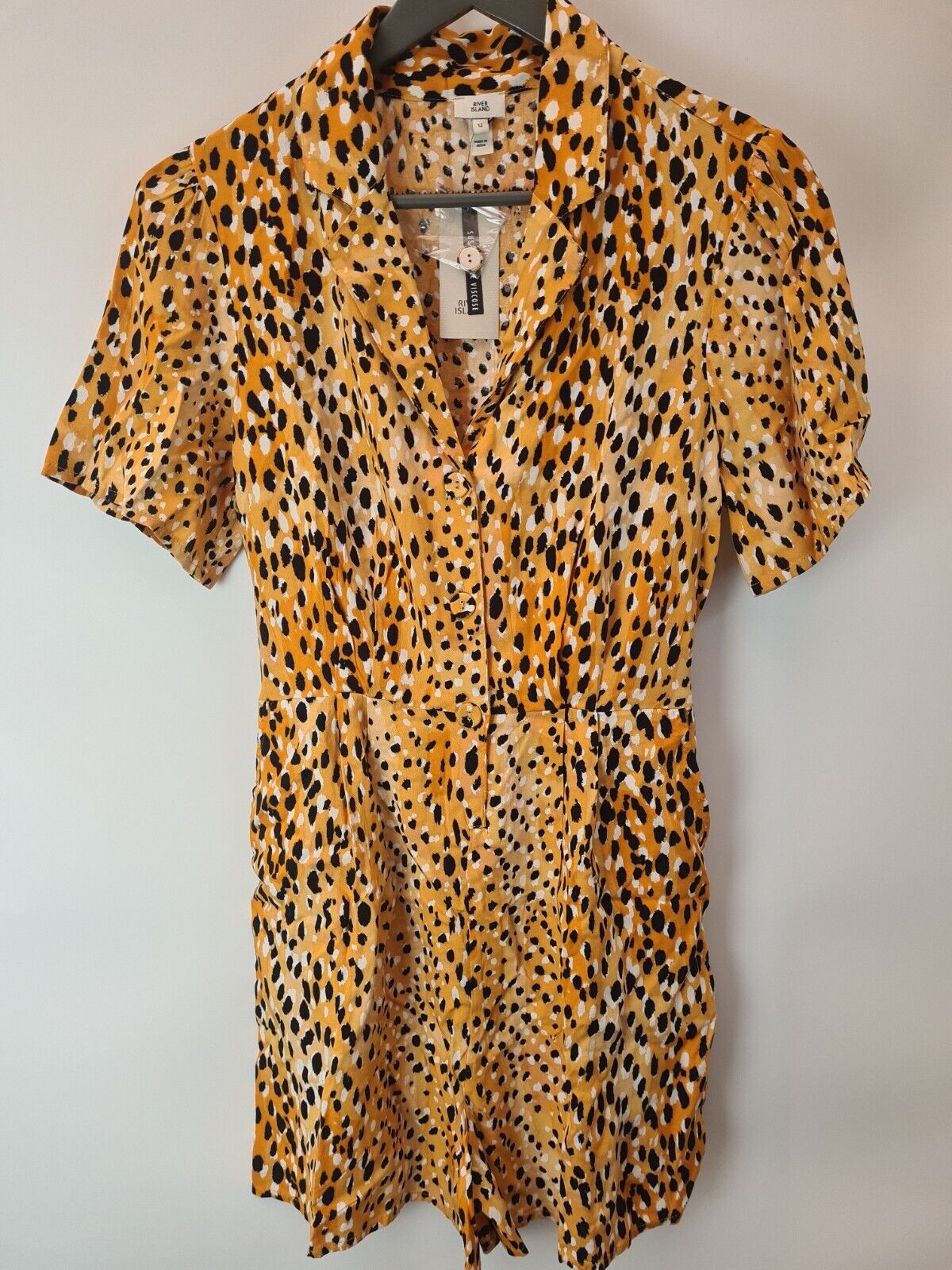 River Island Cali Tripper Animal Print Playsuit Size 8 **** V31I