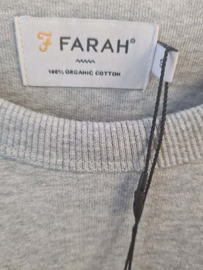 Farah Cotton Tim Crewneck Sweatshirt Mens - Light Grey. Size Small **** V32