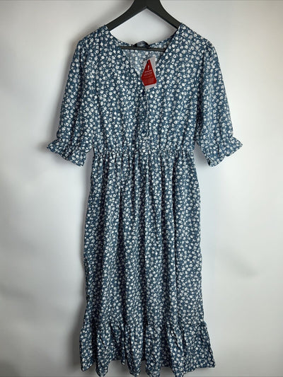 In the Style Jac Jossa Floral Dress - Blue. UK 10 **** Ref V99