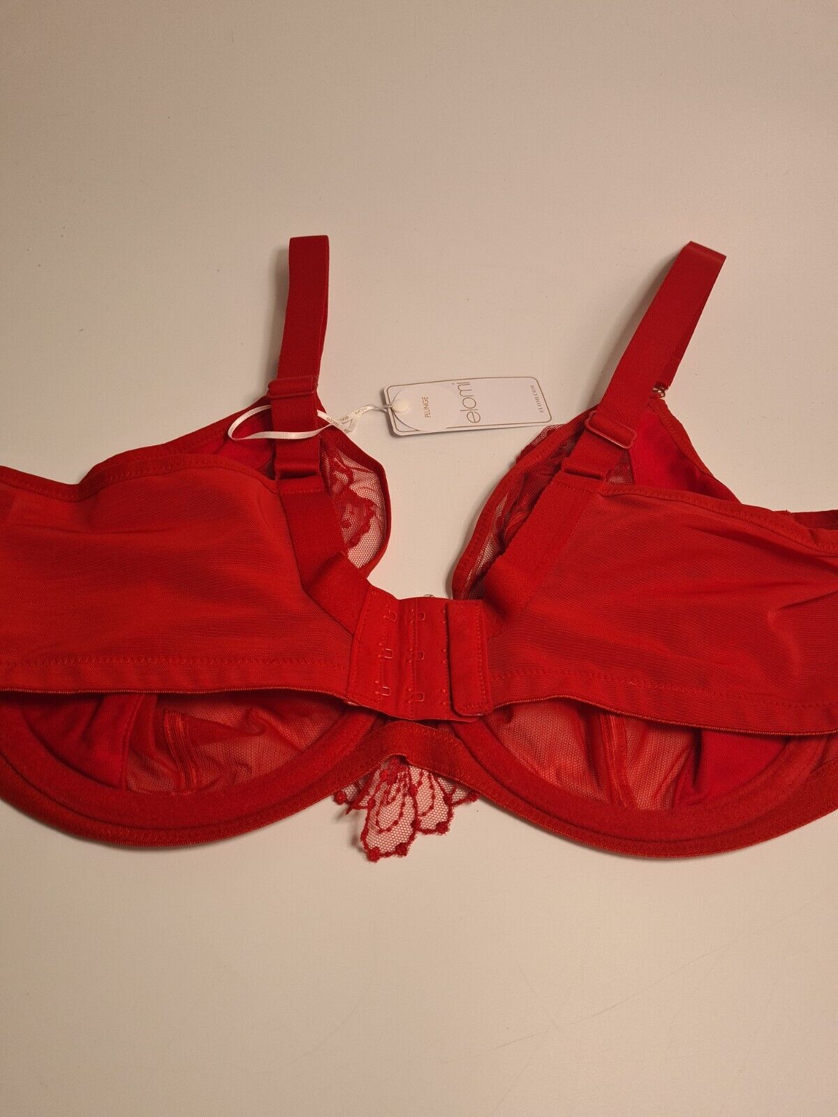 Elomi Priya Plunge Underwired Red Bra Size UK 42F **** VA1