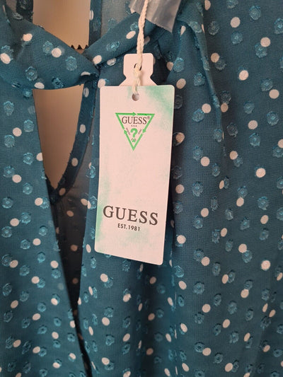 Guess Blouse LS Leila Top Women Blue Size XS **** V29