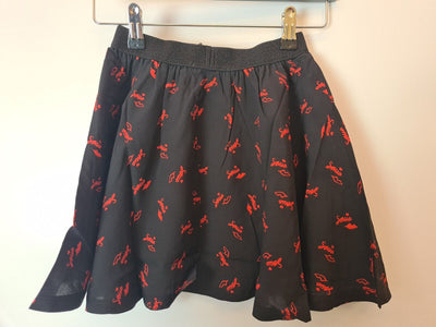 Sonia Rykiel Loon Red Black Logo Skirt Kids Size 8 Years **** V27