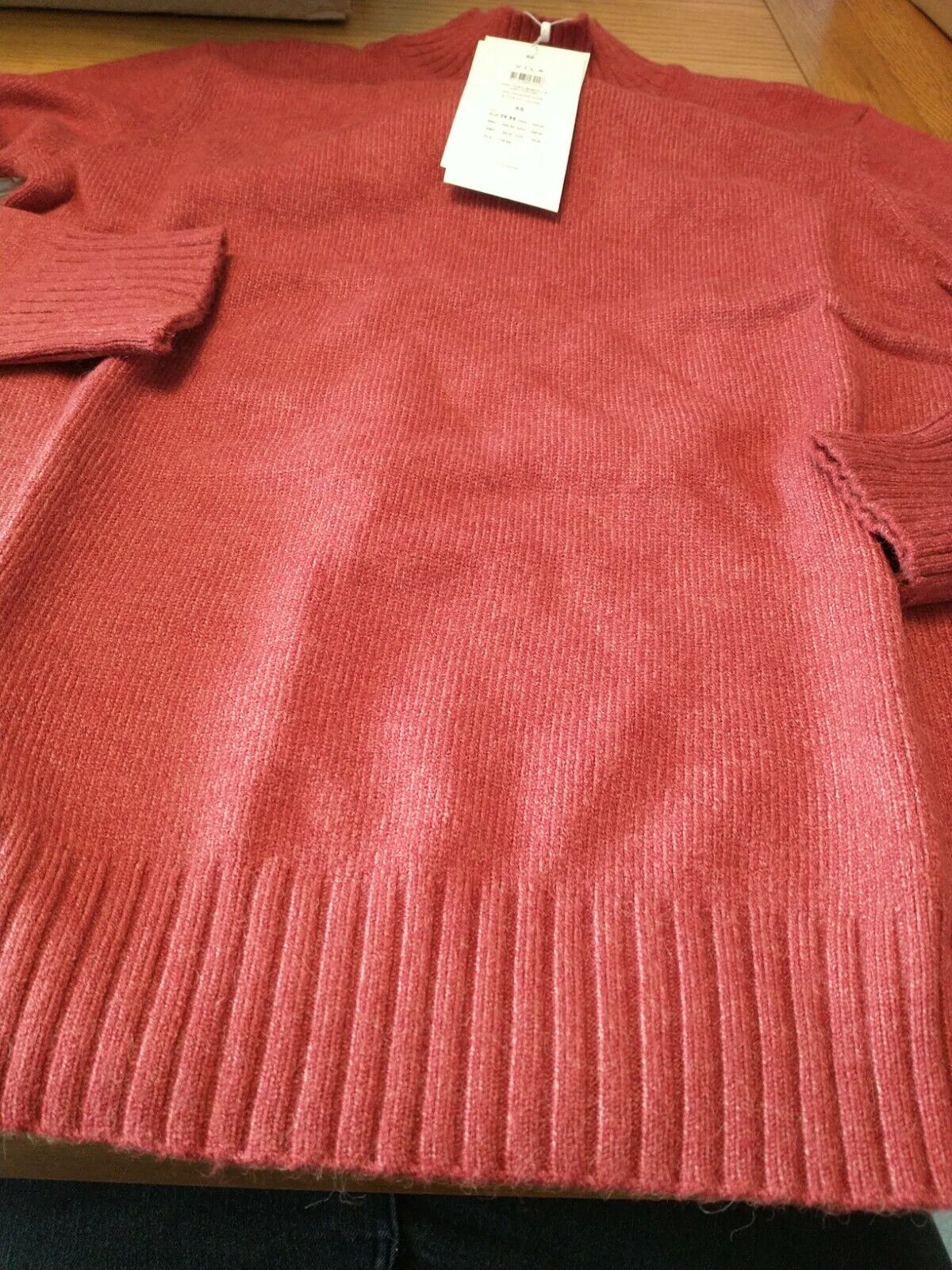 Vila Ladies Size XS Red Turtle Neck Jumper. New Ref Y12