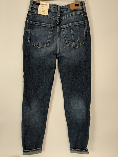 River Island High-Rise Carrie Mom Jeans. Ripped. Size UK 6