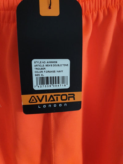 Aviator Mens Double Tone Trousers Orange/Navy Size XL Ref R9