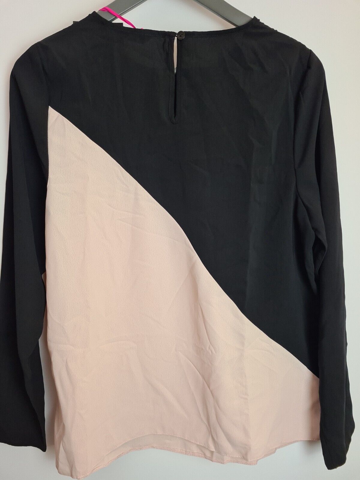 Womens Colour Block Shell Black/Cream Blouse Size 8 **** V388