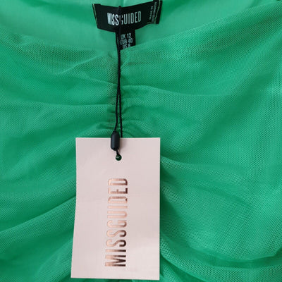 missguided Dress mesh ruched Green Uk12****Ref V252