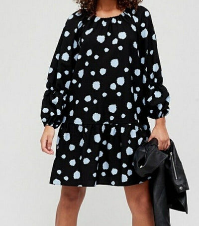 Tiered Sleeve Swing Dress Blue Spot UK 14 ****Ref V424