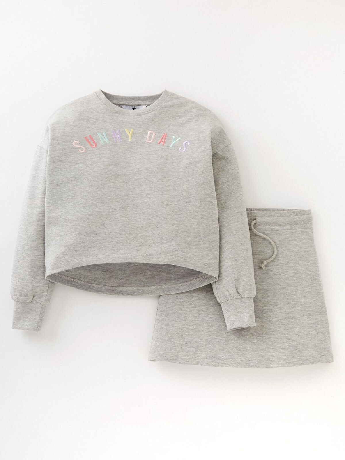 Girls Sunny Days Grey Sweat and Skirt Set Age 7 Years **** V392