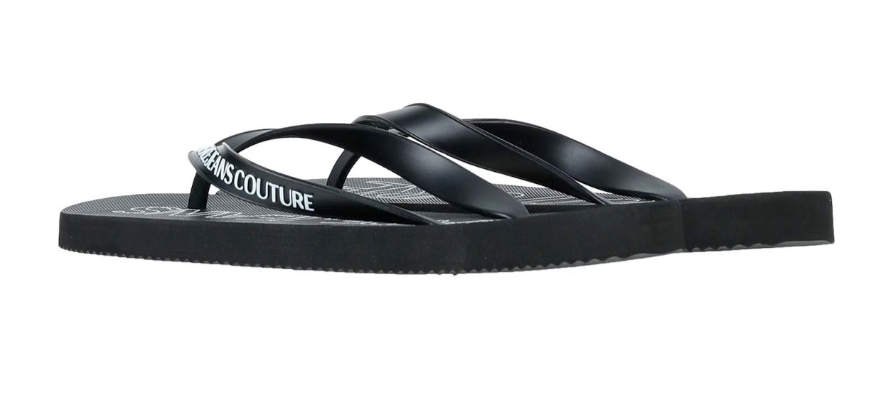 VERSACE JEANS COUTURE Flip flops. Black. UK 6. VS2