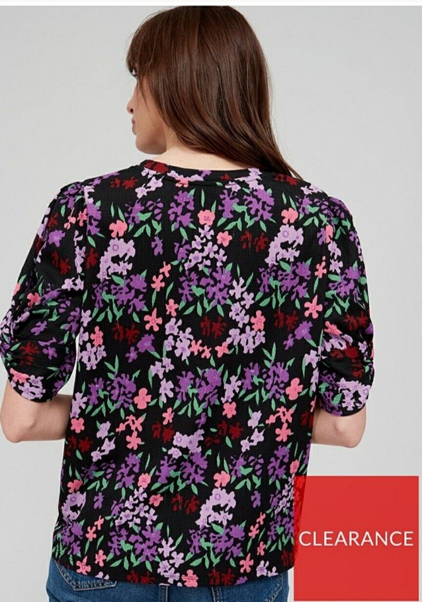 Knot Sleeve Tshirt floral print uk8****Ref V419