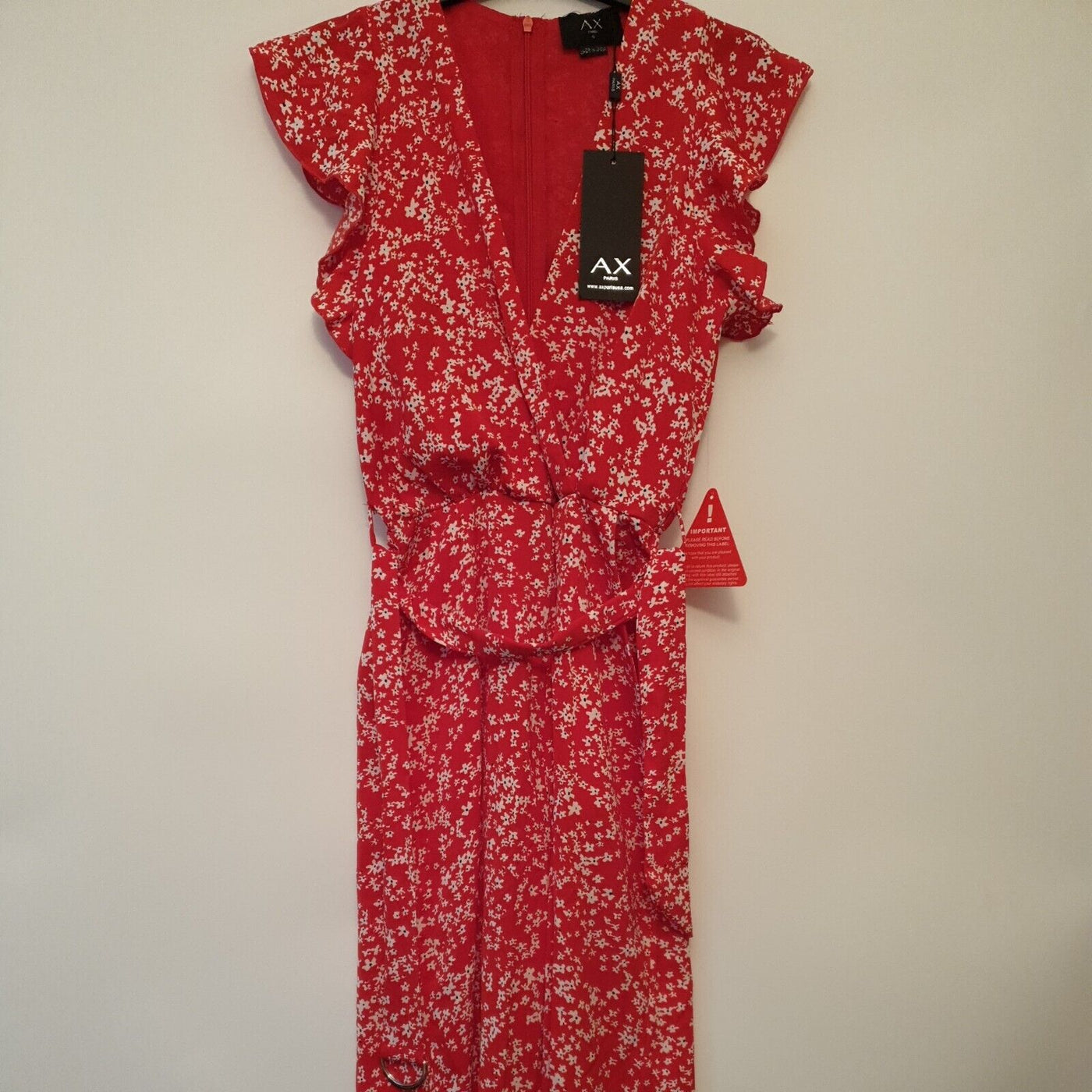 AX Paris Ditsy Floral Jumpsuit Red Size 6****Ref V131