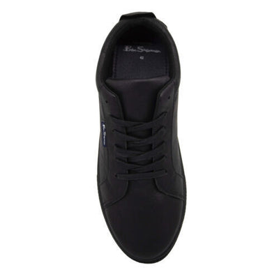 Ben Sherman Micky Synthetic Black Low Lace Up Mens Trainers- Black