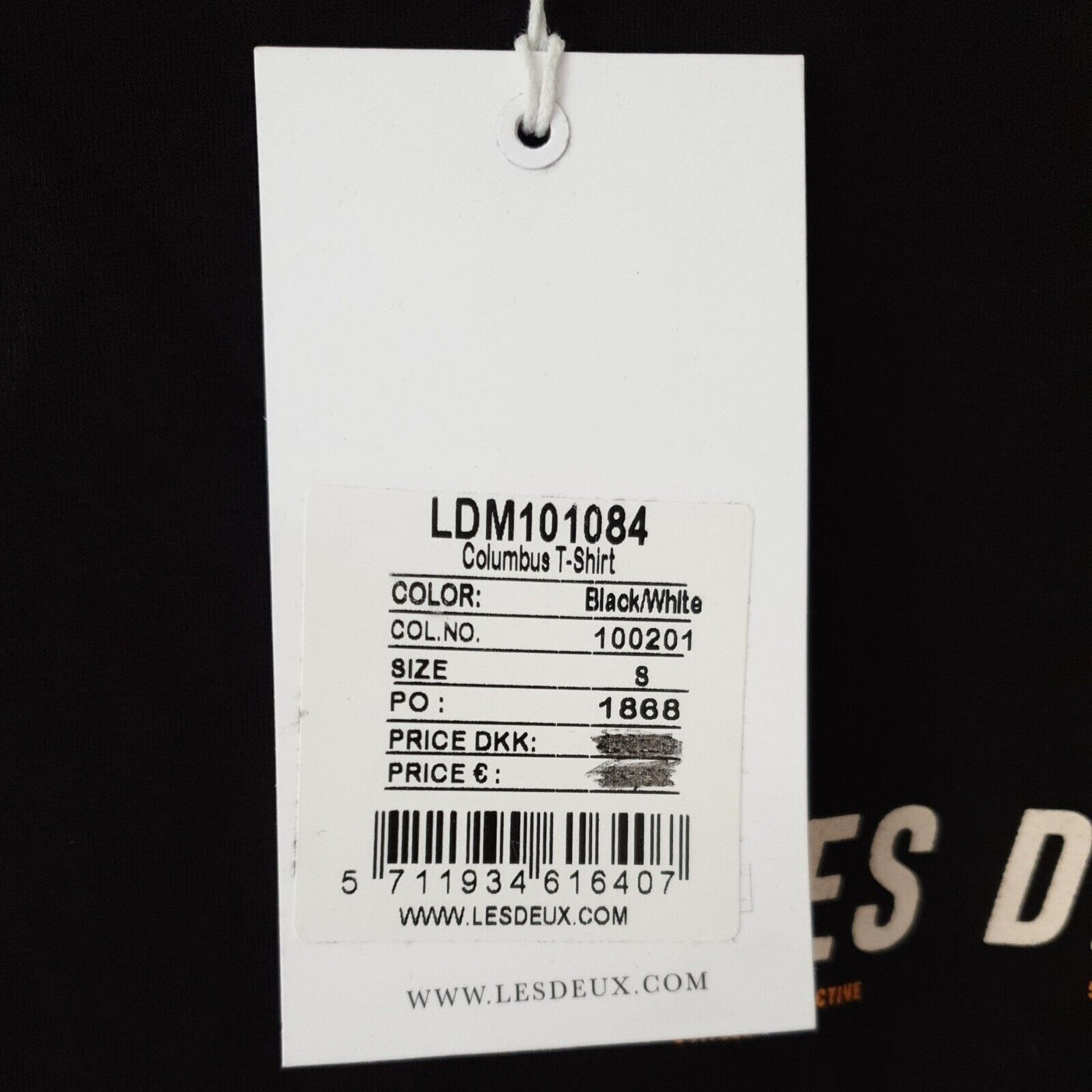 les deux Columbus Tshirt Black/White Size S****Ref V57