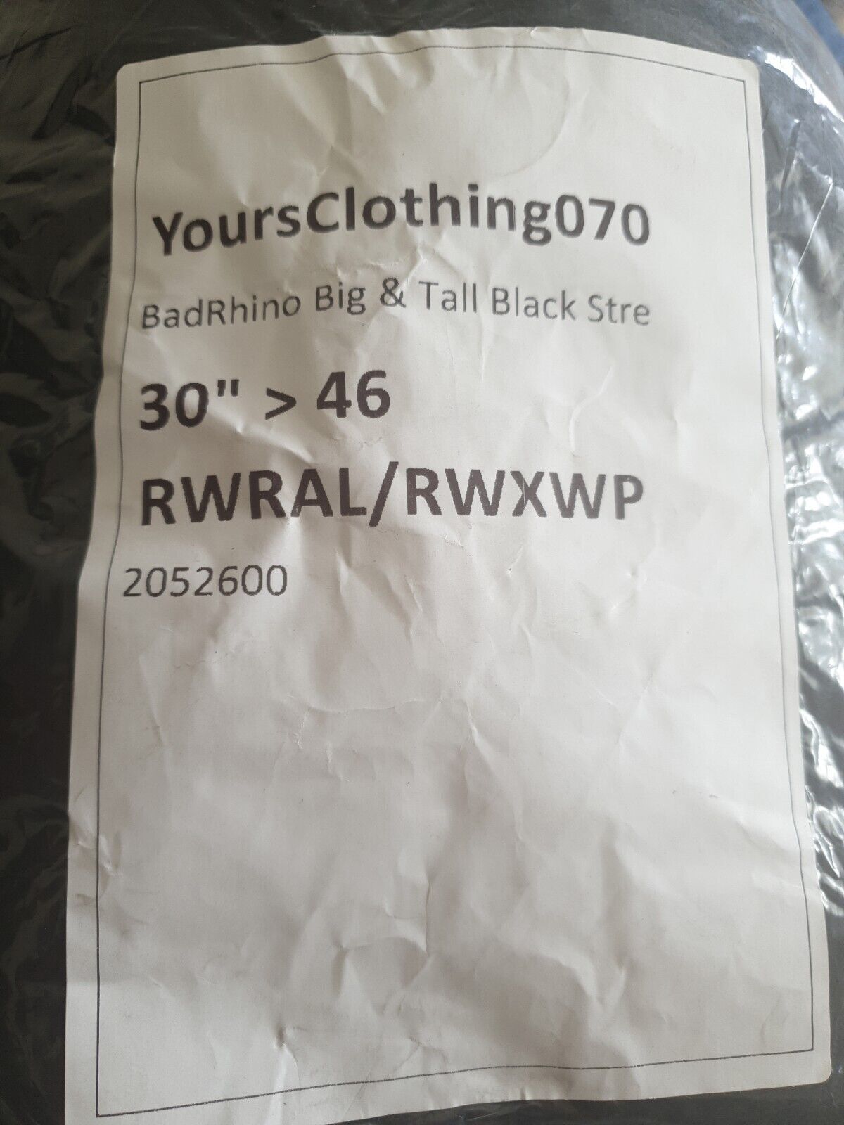 Badrhino Stretch Jeans Big&Tall Black Uk 46x30****Ref V541