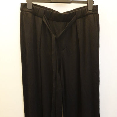 Womens Black Elasticated Waist Wide Leg Black Bottoms UK 14  ****Ref V386