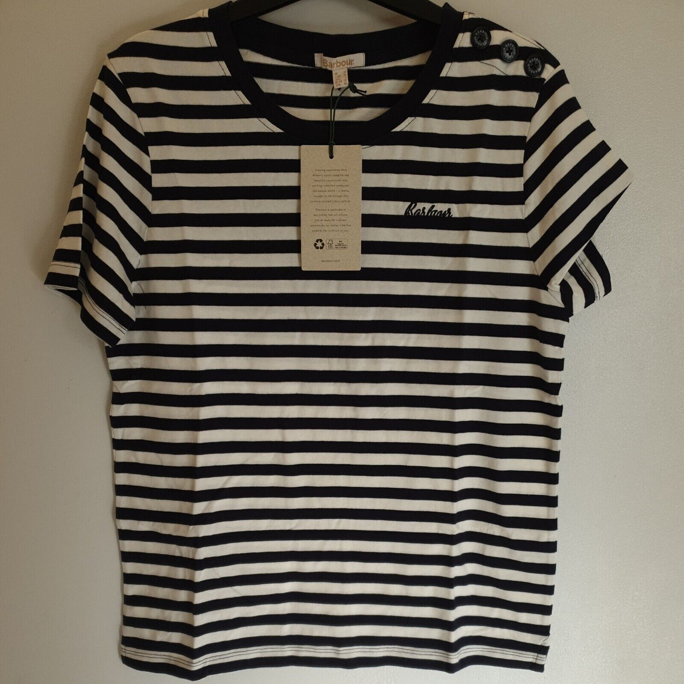 Barbour Stripe Navy TShirt UK  10 ****Ref V359