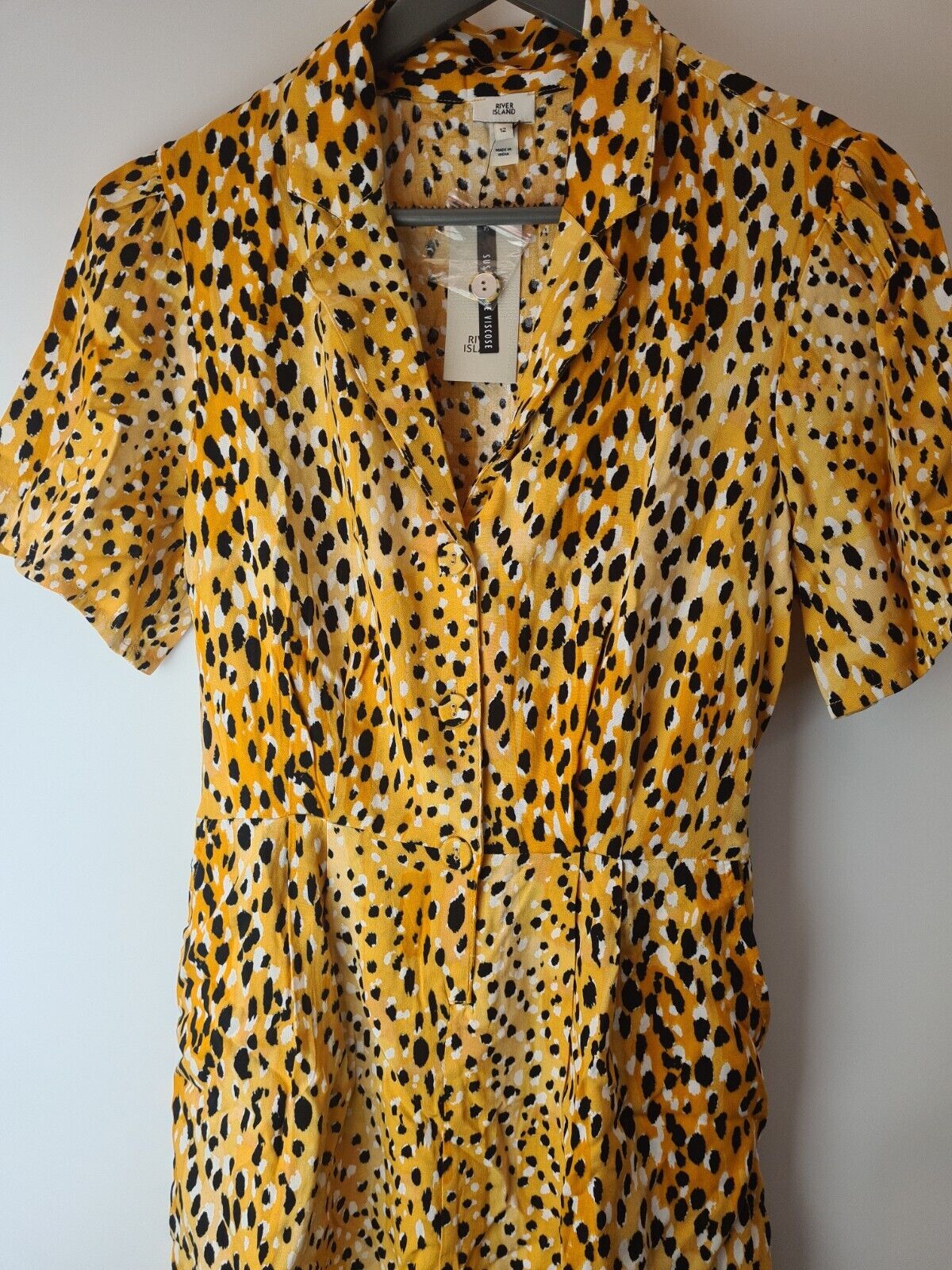 River Island Cali Tripper Animal Print Playsuit Size 8 **** V31I