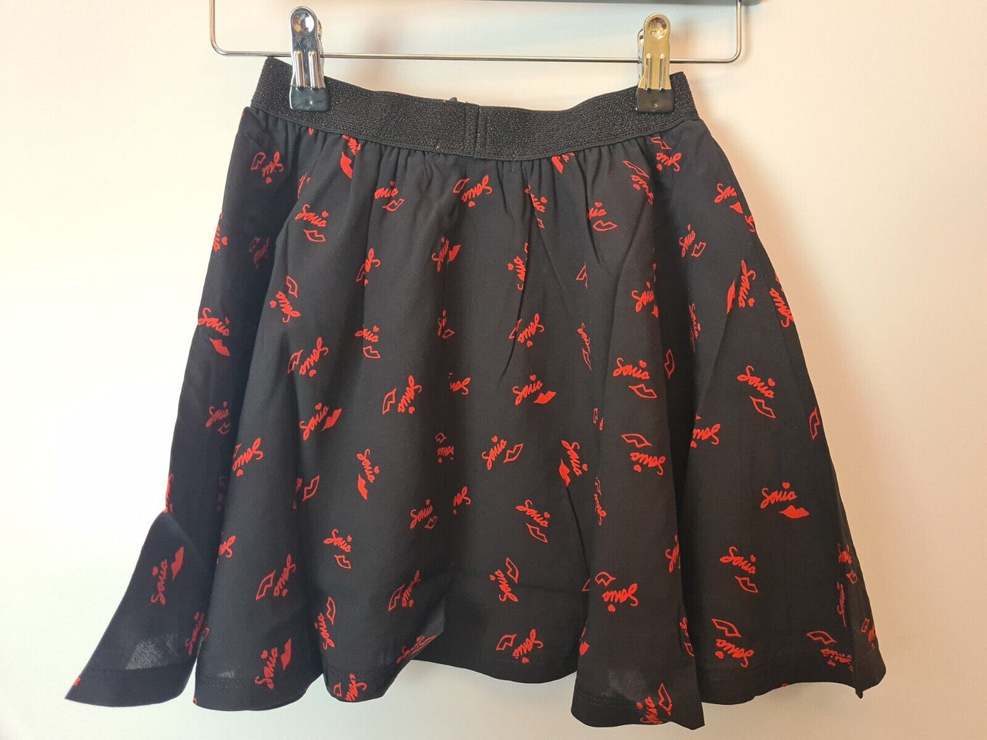 Sonia Rykiel Loon Red Black Logo Skirt Kids Size 6Years **** SW13