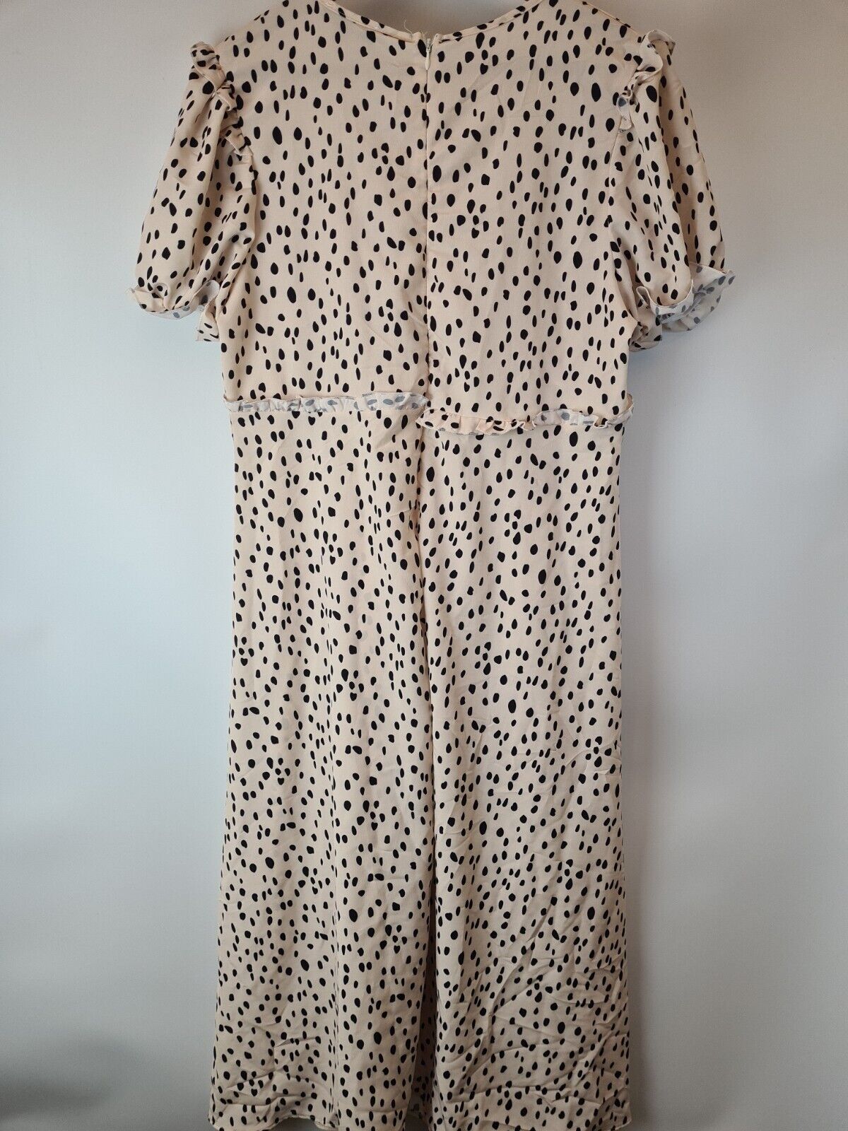 Missguided Ss Ruffle Midaxi Smock Dalmatian Dress Size 12 **** V173