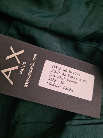AX Paris Green High Low Midi Dress. Size UK 10 **** V469