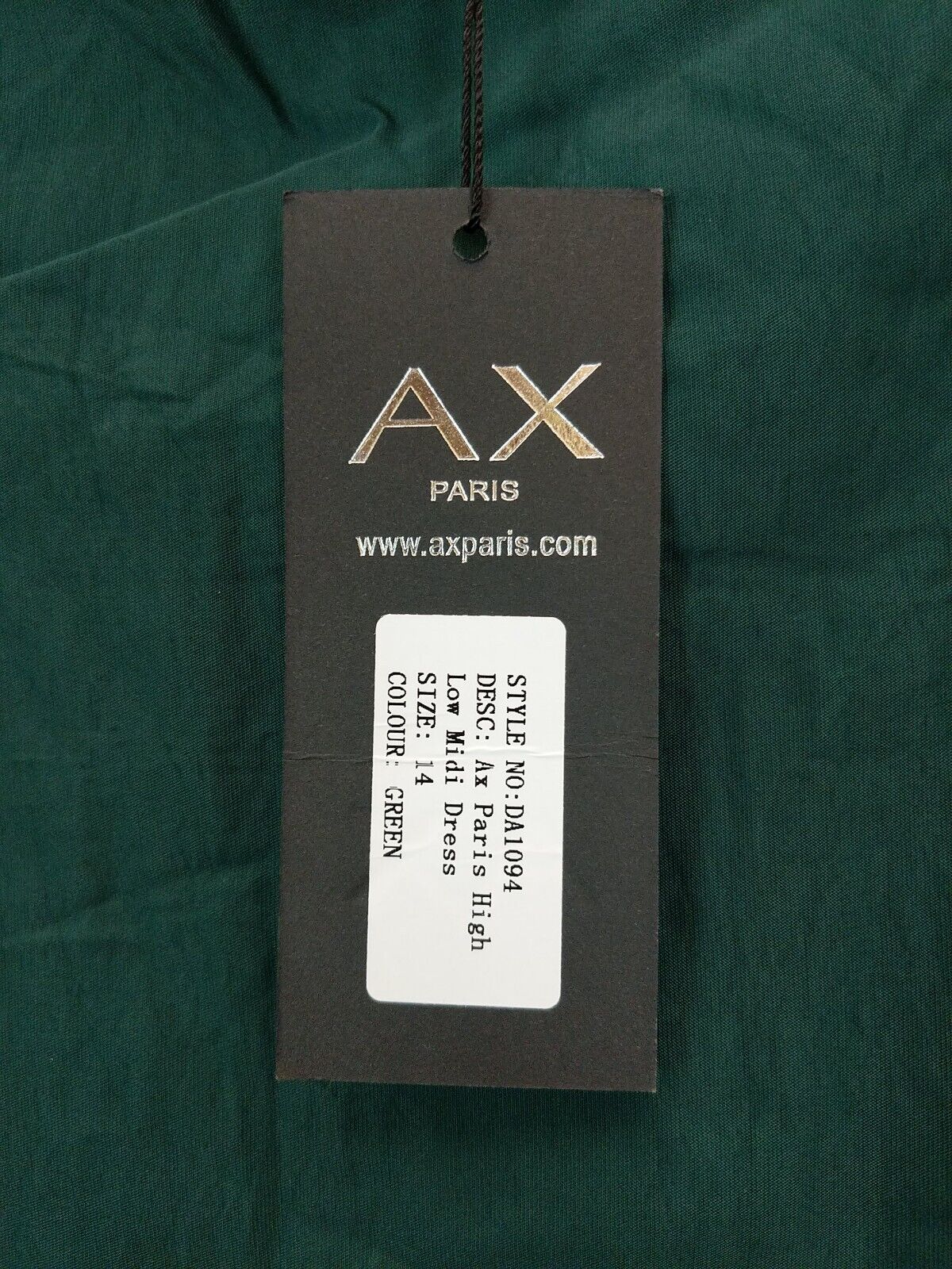 AX ParisGreen High Low Midi Dress Size UK 14 **** V227