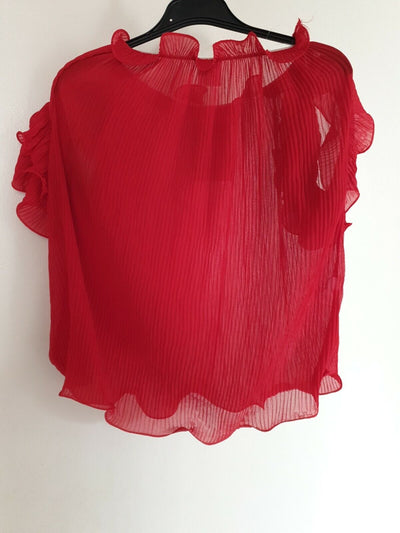 Twist X Turn Pleated  Butterfly Top Red One Size Ref W13