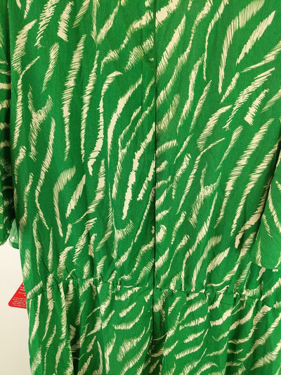 AX Paris Green Zebra Print Midi Wrap Dress Size UK 24 **** V71