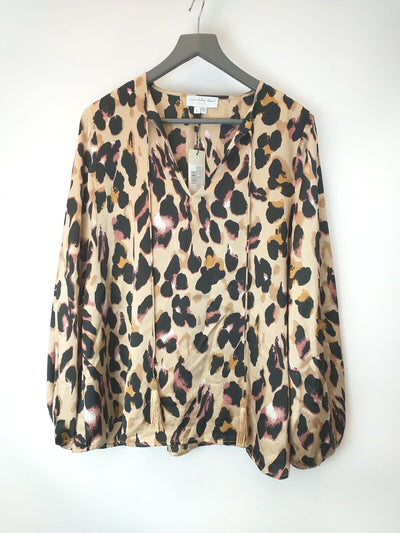Never Fully Dressed Leopard Sofia Blouse. UK Small **** Ref V32