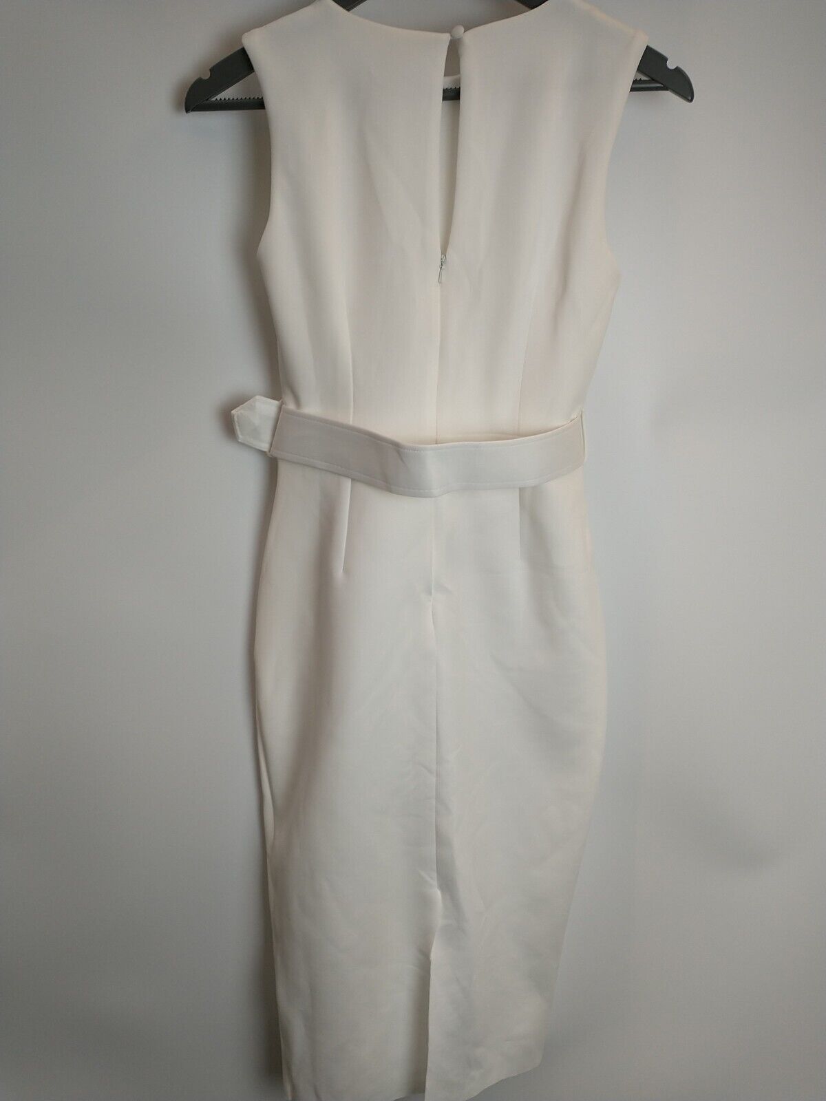 River Island White Belted Bodycon Midi Dress Size UK 6 **** V260