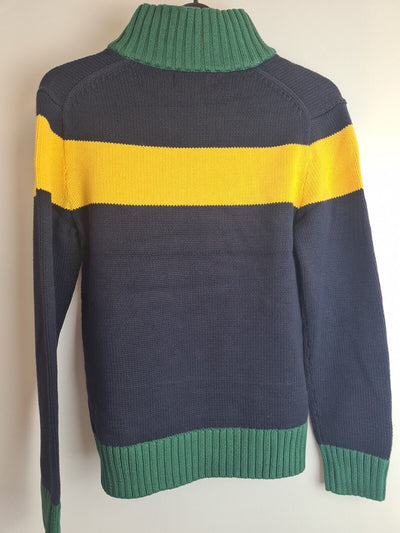 Ralph Lauren Boys Blue Colourblock Jumper Size 14-16 Years **** V297