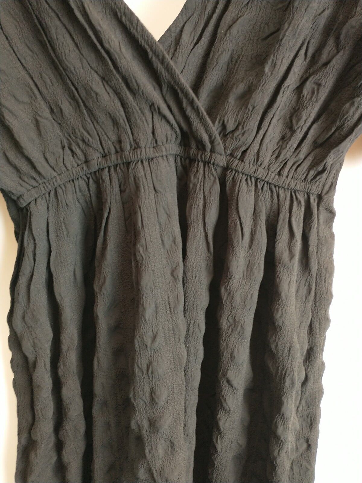 River Island Black Textured Wrap Maxi Dress Size 8 **** V112