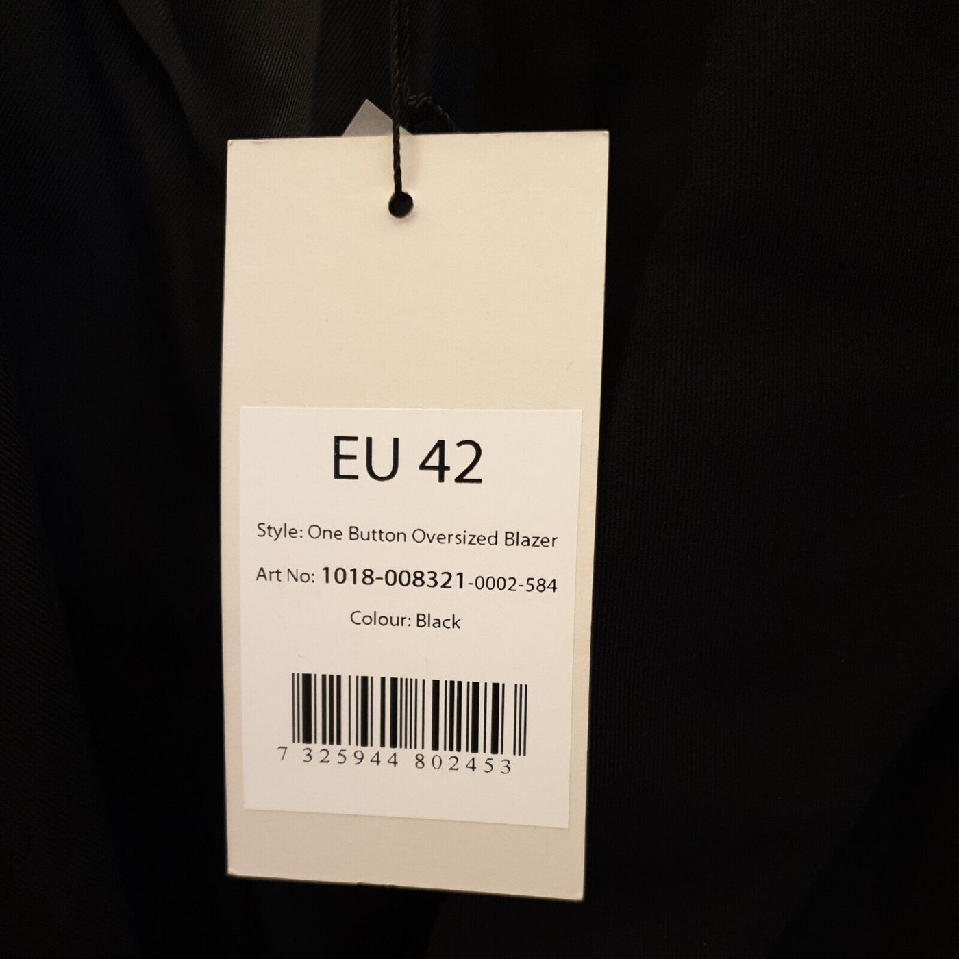 NA-KD One Button Oversized Blazer Black Size 14 EU42****Ref V229